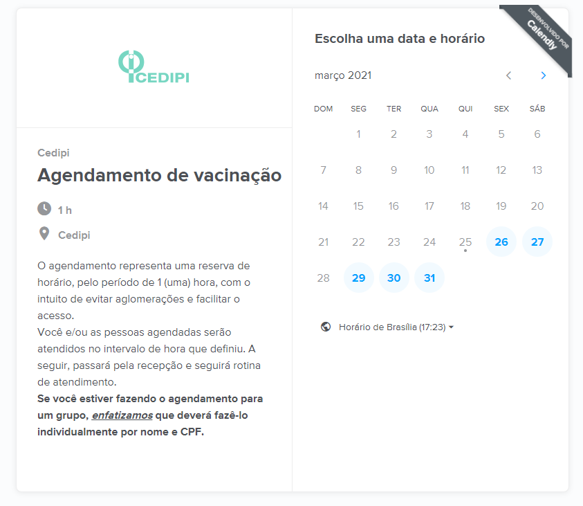 Agendamento De Vacinacao Cedipi